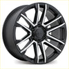 Black and silver two-tone craft alloy wheel with multi-spoke design in satin black with milled spokes 20x9 size