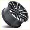 Covert RV4 20x9 two-tone black and silver alloy wheel with multi-spoke design and Vossen logo center cap