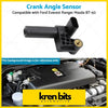 Black plastic crank angle sensor with gold threaded mounting hole and connector for ford ranger px mazda bt-50