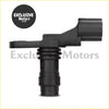 Black plastic crankshaft position sensor with cylindrical body and angular connector arm for holden colorado rg rodeo ra 2.8l
