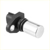 Silver crankshaft position sensor with black plastic housing and bracket for toyota hilux 2000-2005 shown from back