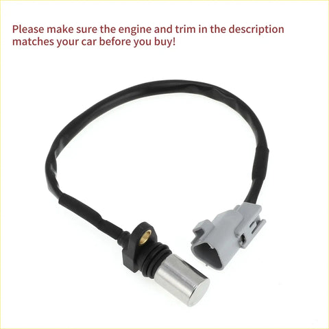 Black-coated crankshaft position sensor with silver metal tip and gray connector for toyota land cruiser vdj76 vdj78