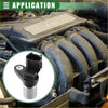 Black plastic and metallic crankshaft position sensor with cylindrical body and rectangular housing for Toyota Solara engines