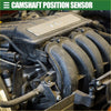 Black plastic crankshaft position sensor with metallic connector and wiring harness mounted on a 2000-2008 toyota solara engine