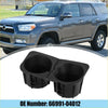 Black plastic dual cup holder insert set for toyota tacoma 2005 to 2017 with sleek molded design and side supports