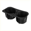 Black plastic cup holder insert set with two circular compartments for toyota tacoma 2005-2017