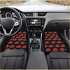 Black custom akatsuki clouds car floor mats with red stylized cloud pattern for easy vehicle interior protection