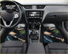 Custom anime floor mats black and green car mats with detailed kakashi hatake from naruto illustration