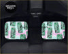 Custom arizona floor mats with teal arizona soda can patterned car window visors for a unique car look
