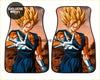 Pair of custom ball z gohan car floor mats with vibrant goku super saiyan design in golden hair and blue attire