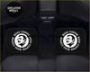 Custom boss coffee black rectangular car floor mats with white logo featuring a man’s face for car interiors