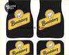 Custom bundaberg rum floor mats black car mats with yellow white logo and polar bear emblem for car interiors