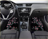 Custom cherry blossom floor mats black featuring delicate pink flowers on dark branches perfect for car interiors