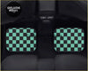 Teal and black checkered car window decals matching custom demon slayer tanjiro haori checker floor mats design