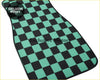 Custom demon slayer tanjiro haori checker floor mats with black and teal checkered car floor mat design