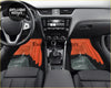Custom fushimi inari mountain-themed car floor mats in orange and black for stylish vehicle protection