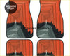 Set of four custom fushimi inari car floor mats in red and black with stylized tunnel design for vehicle interiors