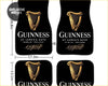 Black guinness car floor mats with gold harp logo and white text perfect for custom interior styling