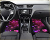 Custom hearts floor mats featuring pink and purple hearts pattern made from durable material for car interiors