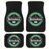 Custom heineken black car floor mats featuring the iconic green and white logo with a red star perfect for your ride