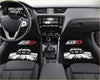 Black custom initial ae86 car floor mats with white initial d graphic and red and black initial d text design