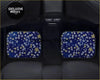 Custom japanese blue cherry blossom mini floor mats with white and gold floral patterns for car interiors