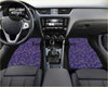 Custom japanese blue cherry gold blossom purple floral car floor mats with dense small white and light purple flowers