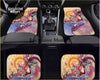 Custom koi fish floor mats with vibrant psychedelic purple orange and pink octopus and fish design for car floors