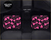 Pink heart patterned car seat covers with black background perfect for custom love hearts floor mats