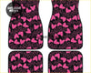 Custom love hearts floor mats pink heart patterned car mats with black background and outlined hearts