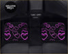 Custom neo pink hearts floor mats featuring purple neon heart patterns for stylish car interiors