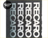Custom style floor mats with white recaro lettering decals on a black background for a sleek look
