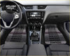 Black and gray bride style car floor mats with repeating text design custom universal fit rubber material