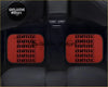Orange rectangular custom universal bride style floor mats with black printed bride text for car interiors