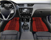 Red custom universal bride style car floor mats with black lettering for stylish interior protection