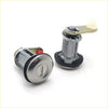 Silver cylinder door lock with keyhole and black rubber seal for toyota hilux 1983-1997 x2 pack