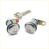 Silver cylindrical car door lock cylinders with matching keys for toyota hilux ln60 ln65 yn62 yn63 yn67 1984-1988