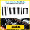 Set of 18 black cylinder head bolts suitable for ford ranger pj pk and mazda bt50 b3000 engines