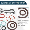 Set of black red teal and brown rubber gaskets with durable construction for toyota 1gr grj150 engine sealing