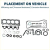 Black and silver cylinder head gasket kit with seals and metal parts for Toyota 5AFE 1990-1995 engine repair