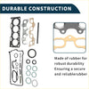 Set of black silver beige and gray cylinder head gaskets and rubber seals for durable construction in toyota 5e kit