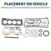 Black silver and beige cylinder head gasket kit with seals and rings for toyota 5e engine in metal and rubber