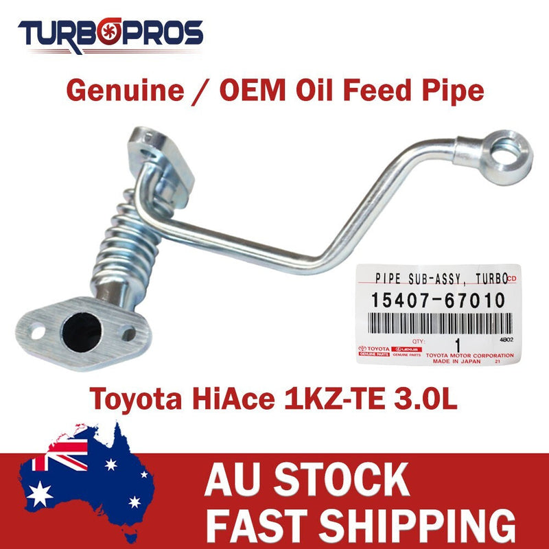 Toyota Hiace 1KZ-TE 3.0L Genuine Turbo Charger Oil Feed & Return Pipe
