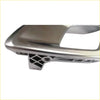 Dark chrome front left inner door handle trim for ford ranger px with sleek chrome finish and integrated ventilation grille
