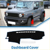 Black matte dashboard cover mat for Toyota Land Cruiser Prado 2003-2009 with cutouts for controls