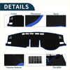 Black polyester dashboard cover mat for toyota raize a200a 2020-2023 with blue trim and white control cutouts