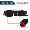 Black and red foldable dashboard cover mat for Toyota Raize A200A 2020-2023 with plush fabric material
