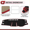 Black suede dashboard cover mat with red trim and white floral accents for toyota rav4 2019-2021 sun protector