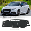 Black dashboard cover mat with white floral cutouts and adhesive strips for toyota rav4 xa50 2020-2024 sun protector gray