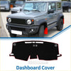 Black dashboard cover mat with red trim and white floral embroidery for toyota sienna 2021-2024 sun protector pad